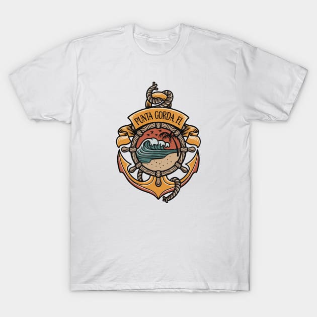 Punta Gorda Florida West Coast Beaches Boating Fishing Sailing T-Shirt by Sassee Designs